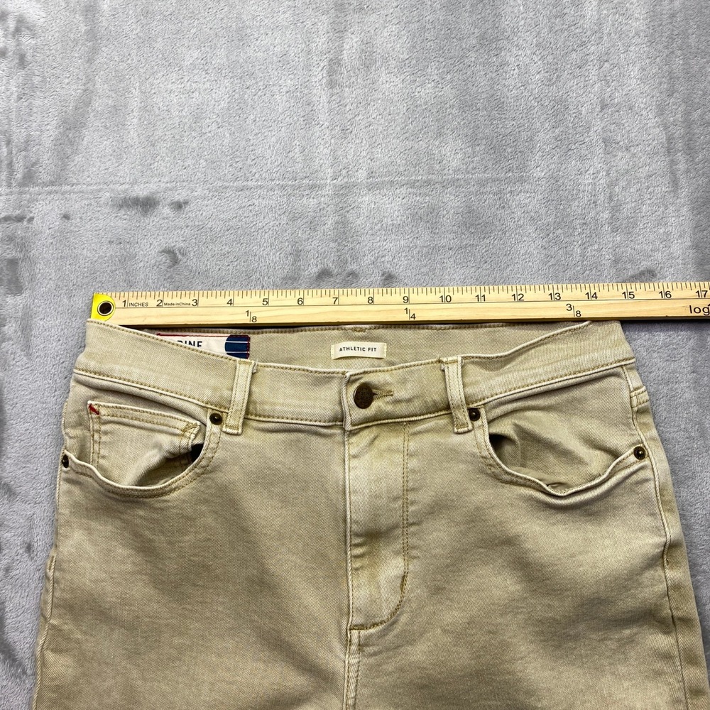 Marine Layer Mens 5 Pocket Athletic Fit Twill Pant Khaki Tan Sz 32 Fits 29" - Picture 5 of 11